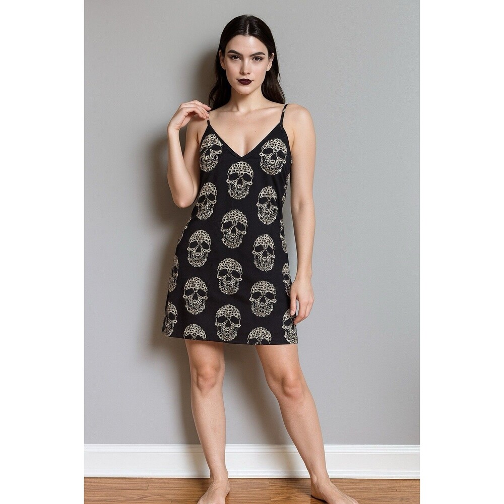 Halloween Goth Size Large Slip dress. Goth Punk Witchy Romantic Goth Pop Art